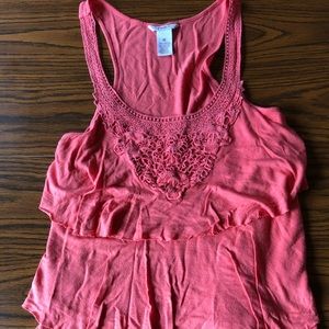 Coral racerback tank